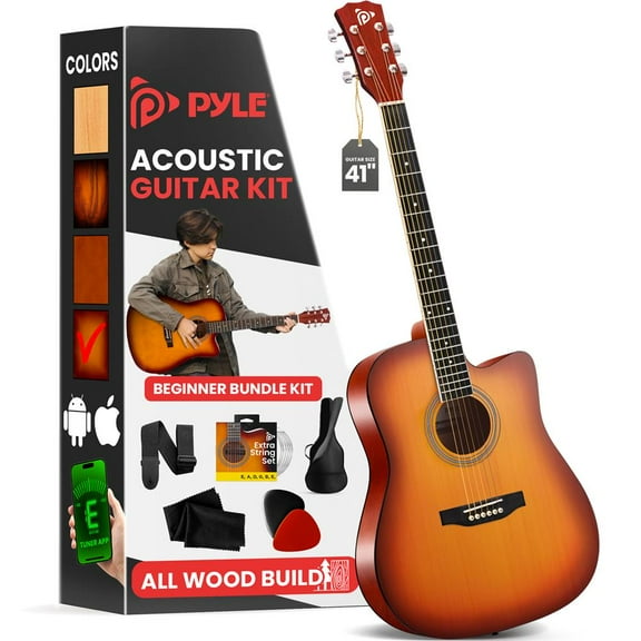 41" Full-Size Acoustic Guitar Kit, Cutaway Body with Digital Tuner and Accessory Kit, (CBS)