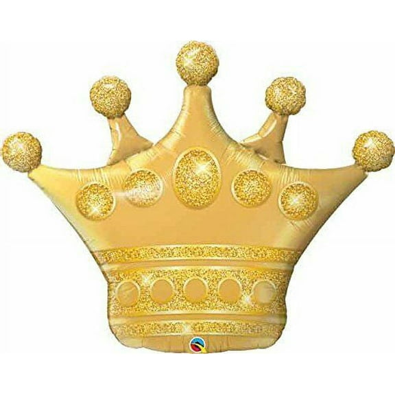 41" Golden Crown Foil Balloons Mylar 5 Point Latin Crown Balloon Princess