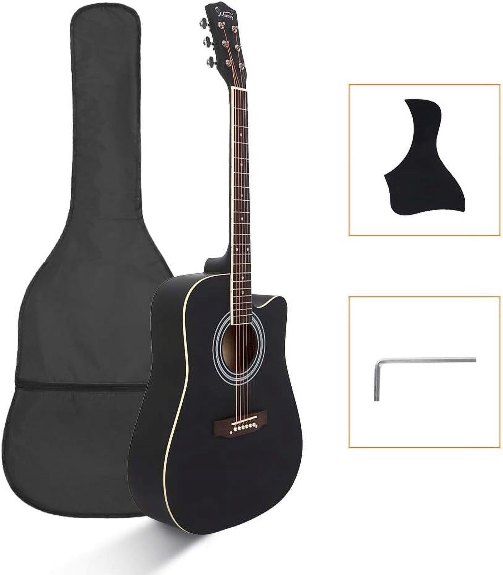 41 Inch Beginner Acoustic Guitar Kit Cutaway Full Size for Beginner