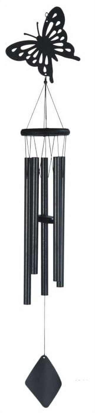 41 Inch Black Coated Butterfly Metal Tube Wind Chime