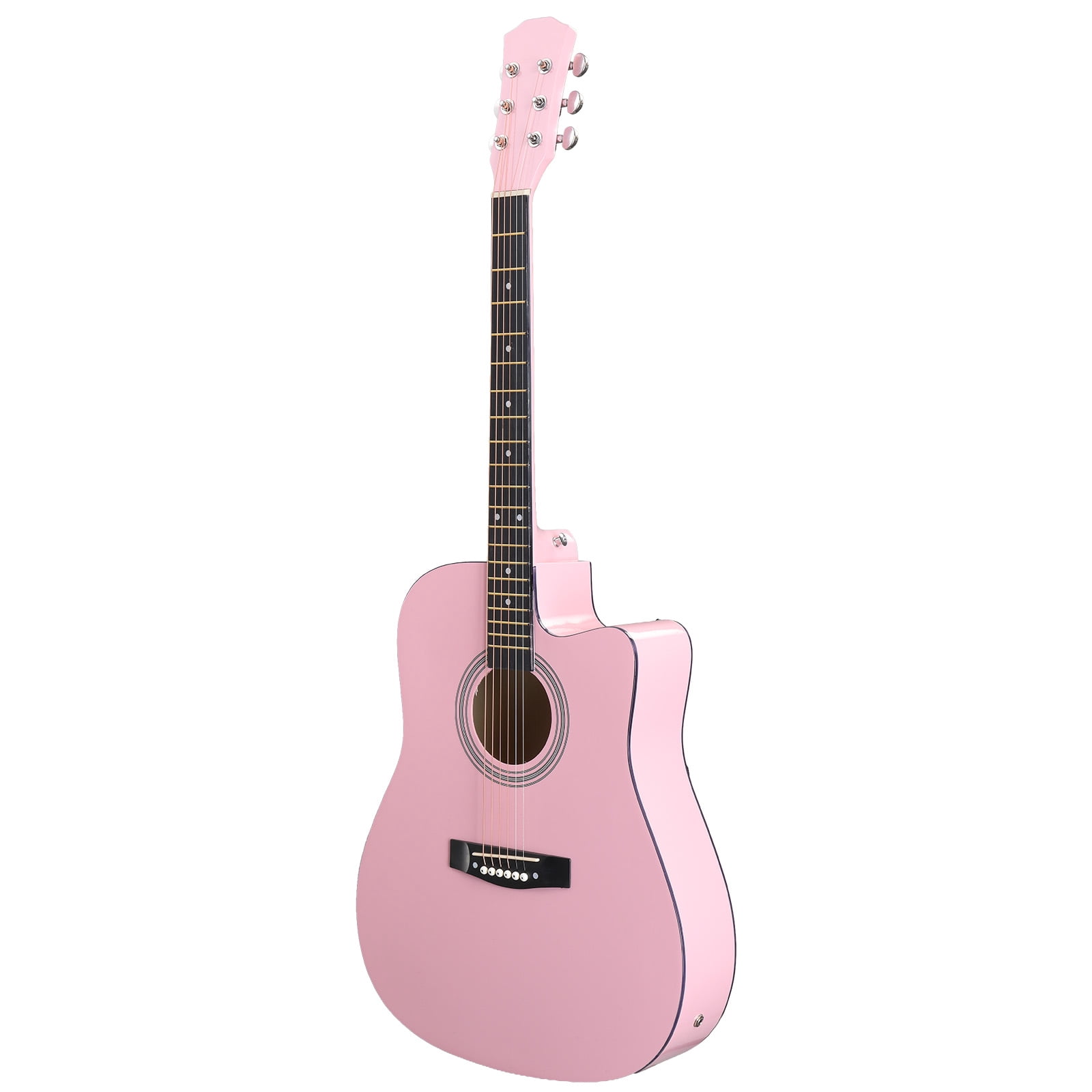 41-Inch Dreadnought Cutaway Acoustic-Electric Guitar with Built-In EQ, Basswood Body, 6 Steel Strings, 20 Frets, Right-Handed, Beginner Kit with Gig Bag