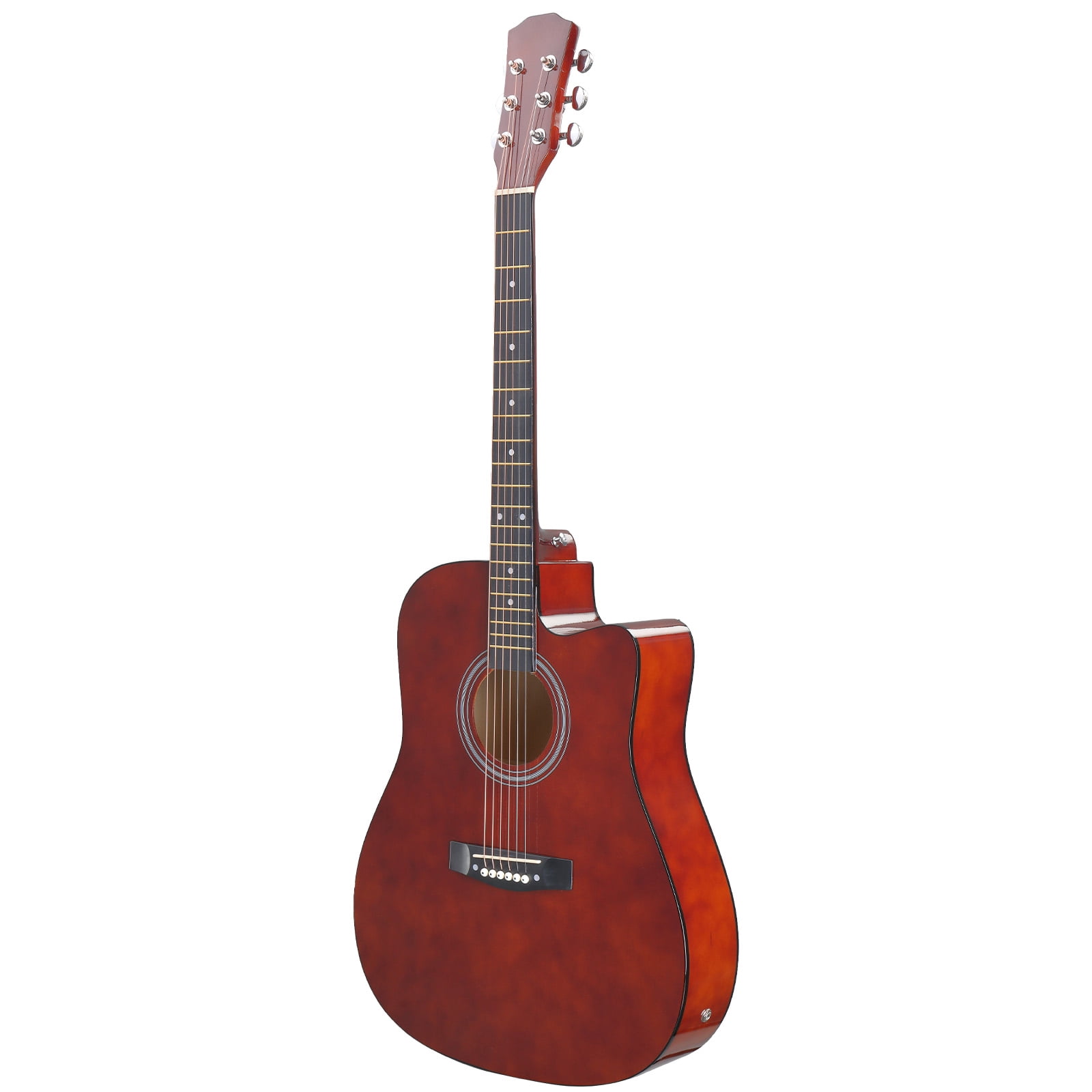 41-Inch Dreadnought Cutaway Acoustic-Electric Guitar with Built-In EQ Pickup, Basswood Body, 6 Steel Strings, 20 Frets, Right-Handed Beginner Folk Guitar