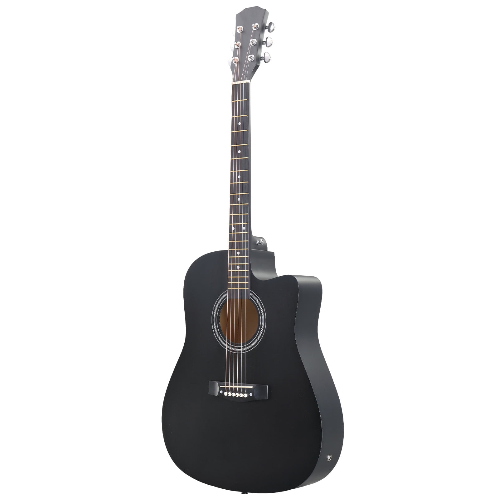 41 Inch Dreadnought Cutaway Acoustic-Electric Guitar with Built-In EQ Pickup, Basswood Body, 6 Steel Strings, Right-Handed for Beginners and Students