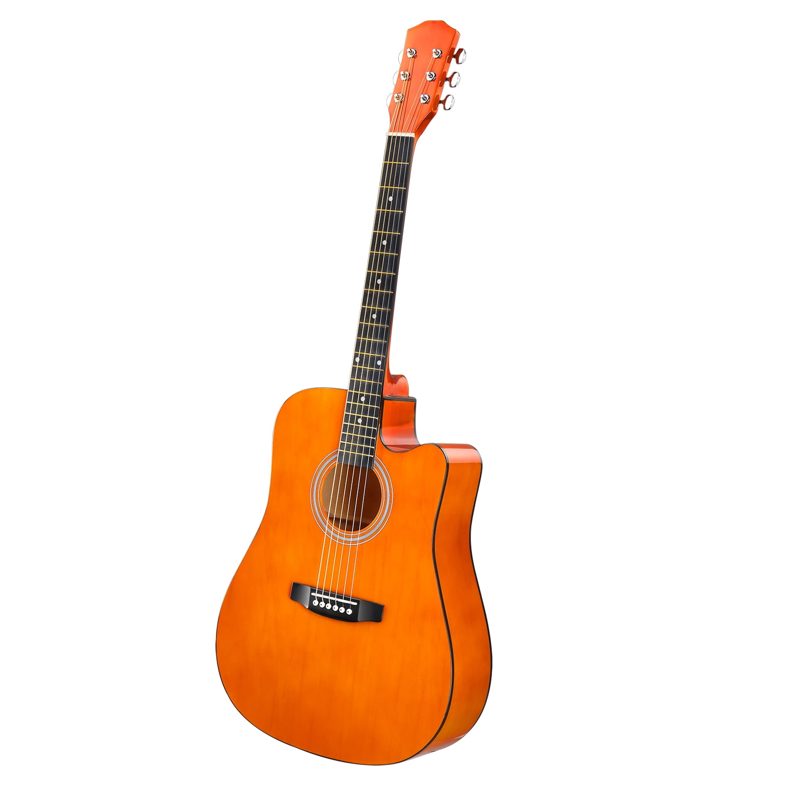 41-Inch Full-Size Dreadnought Cutaway Acoustic Guitar, Basswood Body, Steel Strings, Gloss Finish, Beginner Starter Bundle with Gig Bag, Strap, Picks, and Spare Strings