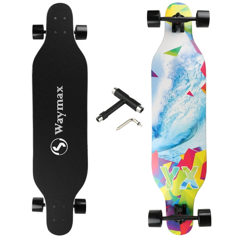 WAYMAX 41-Inch Complete Longboard Skateboard for Beginners