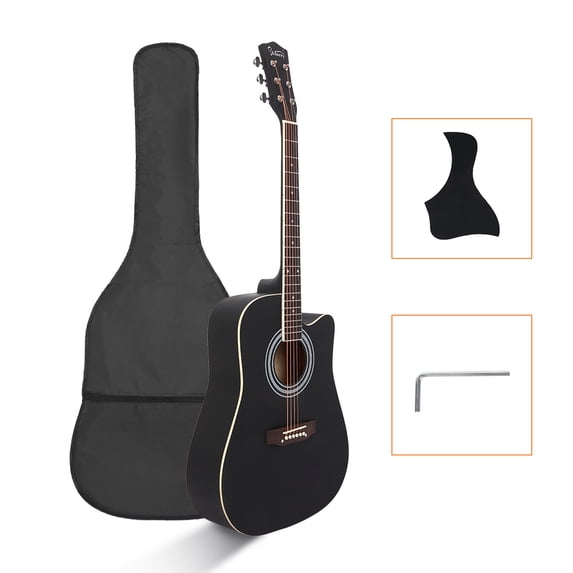 41-Inch Notch Spruce Panel Matte Edging Folk Guitar Bag Shield Wrench Black