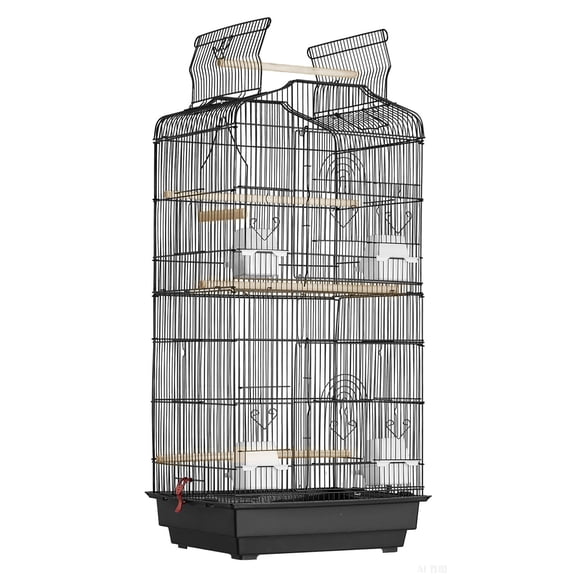 41 Inch Open Top Bird Cage for Parakeets Finches Canaries and Lovebirds Large Hanging Flight Cage with Swing and Perch for Small Birds
