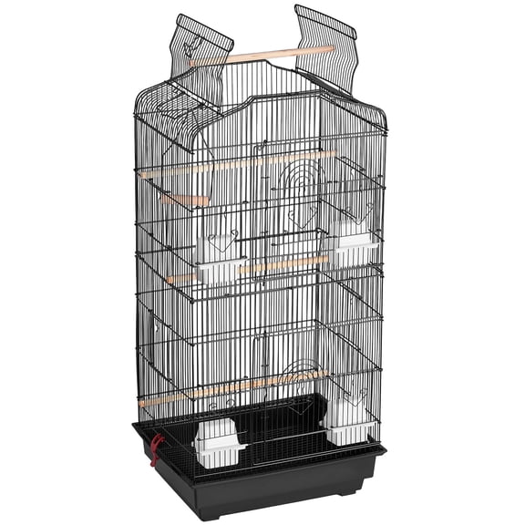 41 Inch Parrot Bird Cage Hanging Open Top Large with Swing Perches for Small Parrot Pet Flying Travel Indoor Outdoor Backyard