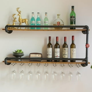 Vintage Wooden Wall Wine Rack, Glass Holder, Hanging Wall cheapest Decor, Farmhouse Decor