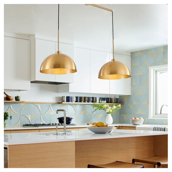 41" Industrial Copper Double Pendant Light - Adjustable Hanging Lamp for Kitchen Dining Room - Modern Ceiling Fixture