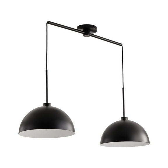 41" Industrial Modern Black Double Pendant Light Adjustable Ceiling Hanging Lamp with Matte Finish for Dining Room, Kitchen, or Living Room Stylish and Durable Lighting Fixture (No Bulbs)