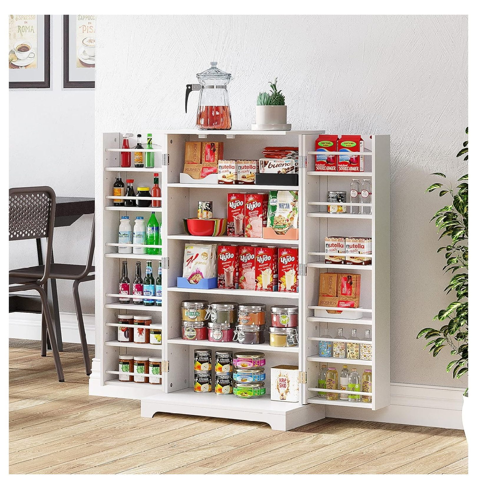 41''Kitchen Storage Freestanding Pantry with Doors
