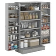 thumbnail image 1 of 41" Kitchen Pantry Cabinet, Modern 2-Door Storage with 5 Tier Shelves, 12 Spice Racks, Adjustable Shelves, Gray, 1 of 9
