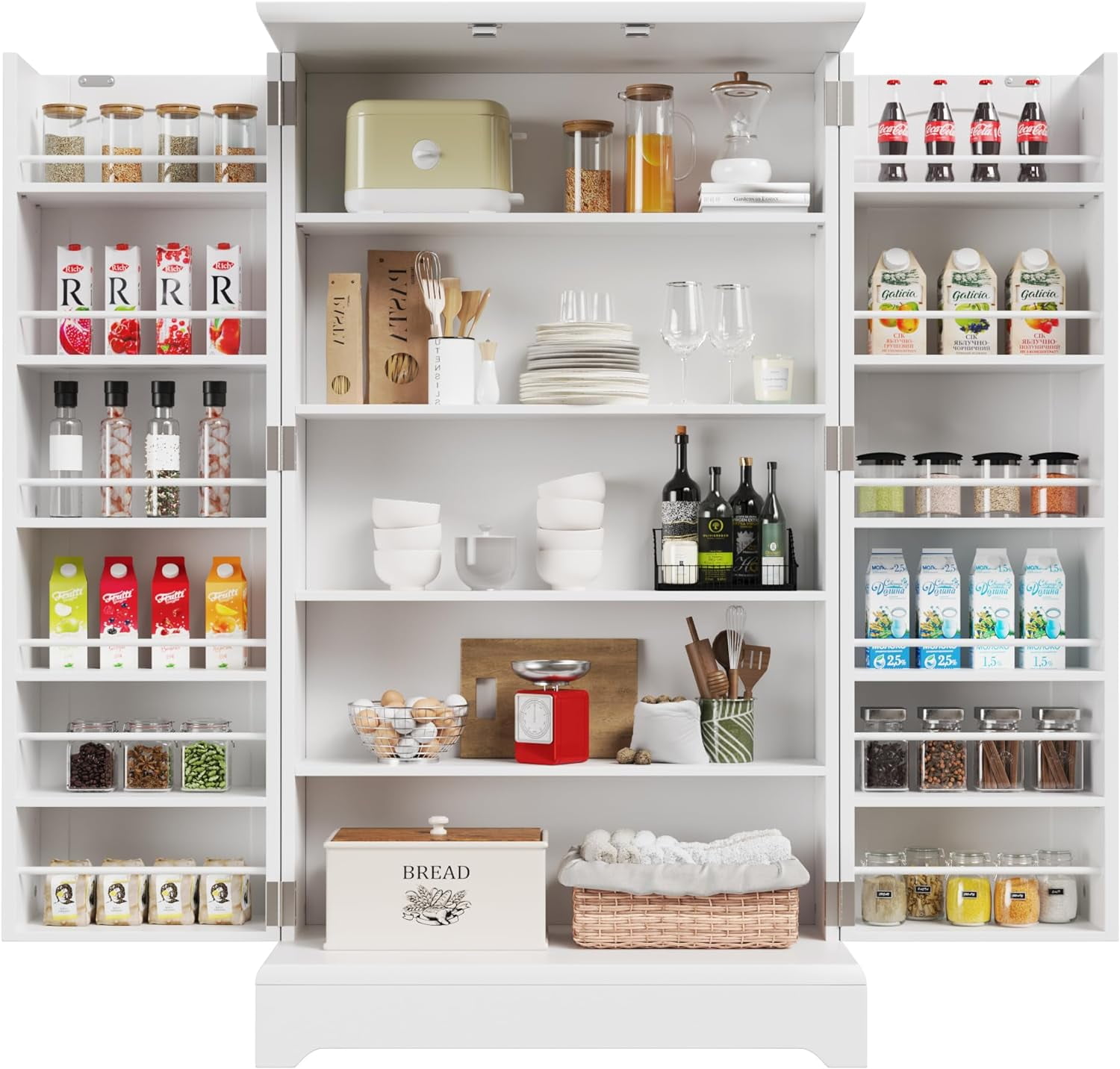 41" Kitchen Pantry Storage Freestanding Cupboard with Doors