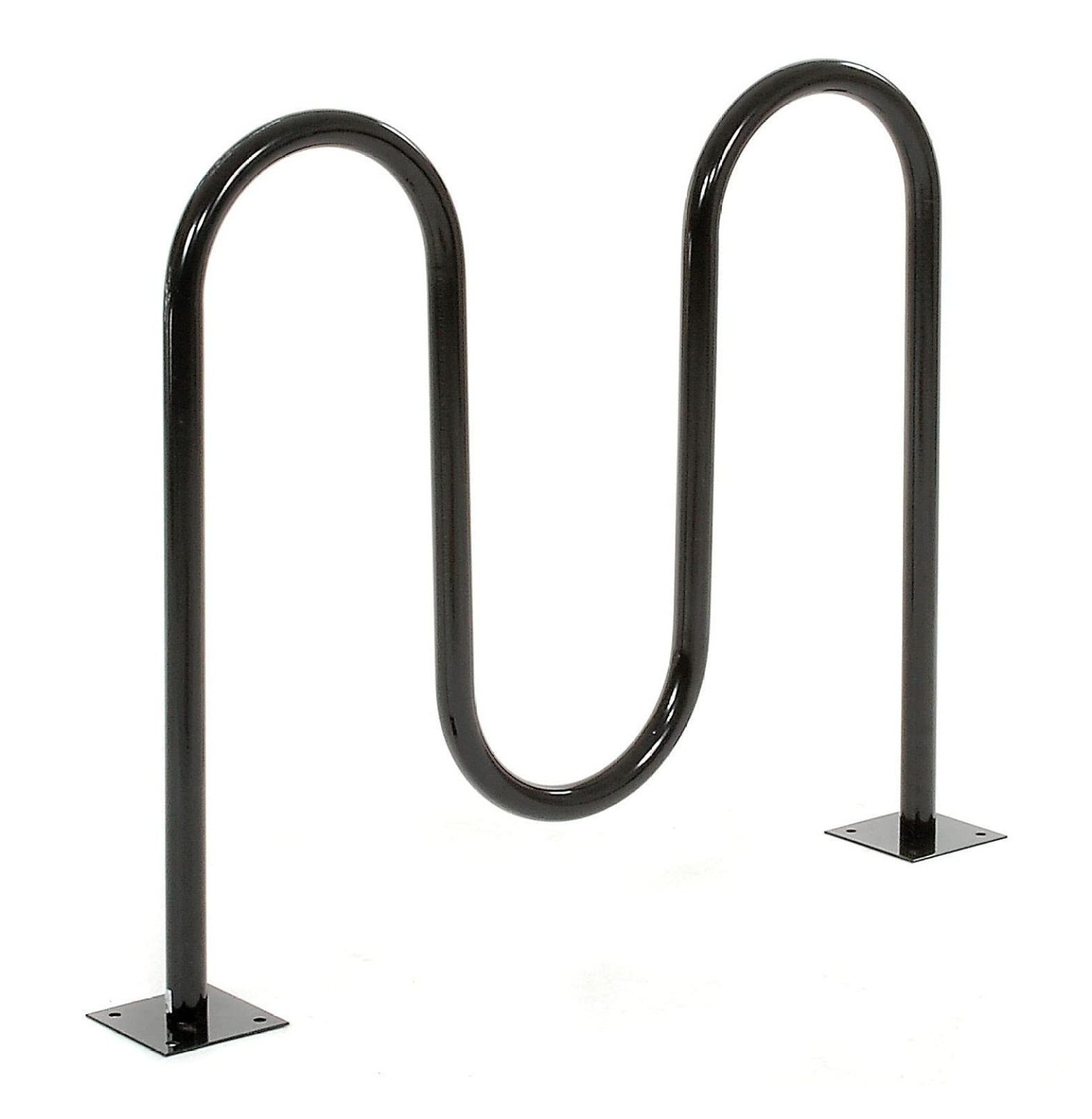 41"L Bike Rack, Black, Flange Mount, 5Bike Capacity
