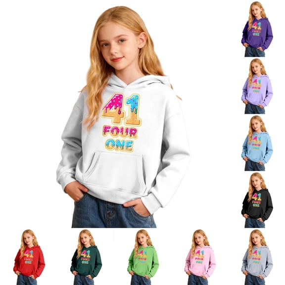 41 Meme Hoodie Kids 41 Ice Cream Printed Long Sleeve Sweatshirt Four-One Pullover Hoody 4 1 Gifts for Teen Boys Girls