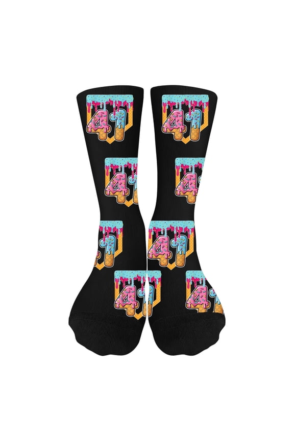 41 Number Forty-One Super Viral Internet Socks, Funny Gen Alpha Meme Slang Forty One for Child Socks,Cartoon Print Kids Socks for Everyday Wear Ideal,Black One Size
