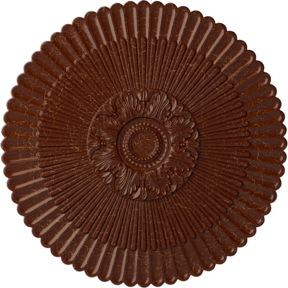 41"OD x 1 5/8"P Nexus Ceiling Medallion (Fits Canopies up to 7 1/4"), Hand-Painted Burnished Mahogany Crackle
