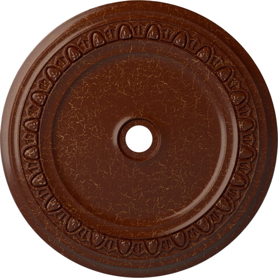 41"OD x 4"ID x 2 3/8"P Caputo Ceiling Medallion (Fits Canopies up to 5 1/2"), Hand-Painted Burnished Mahogany Crackle