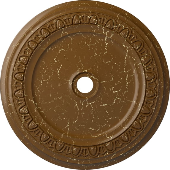 41"OD x 4"ID x 2 3/8"P Caputo Ceiling Medallion (Fits Canopies up to 5 1/2"), Hand-Painted Smokey Topaz Crackle