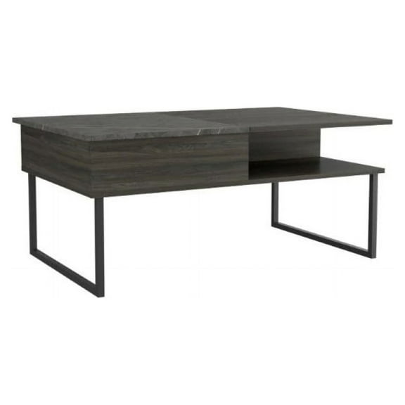 41" Onyx And Carbon Manufactured Wood Rectangular Lift Top Coffee Table