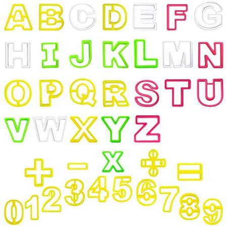 41 PCS Mini Cookie Cutters, Small Alphabet & Number Cutters (0.98-2 Inch) for Baking, Food Grade Plastic Fondant Letter Cutter for Cookies, Fondant, Cupcakes, Holiday Cookie Parties