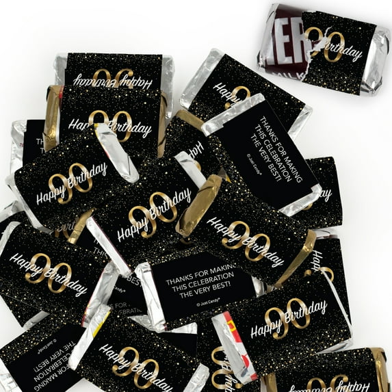 34 Pcs 90th Birthday Candy Party Favors Hershey's Miniatures Chocolate - No Assembly Required