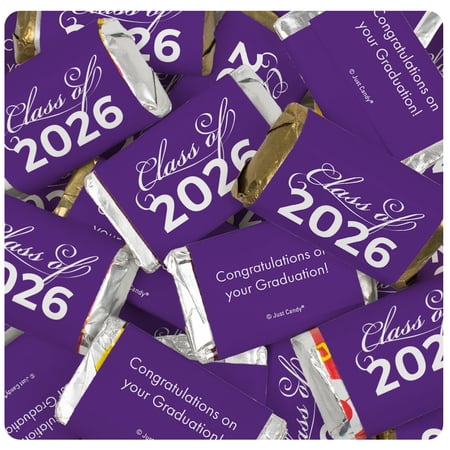 34 Pcs Purple Graduation Candy Favors Class Of 2026 Wrapped Miniatures (10oz Bag)