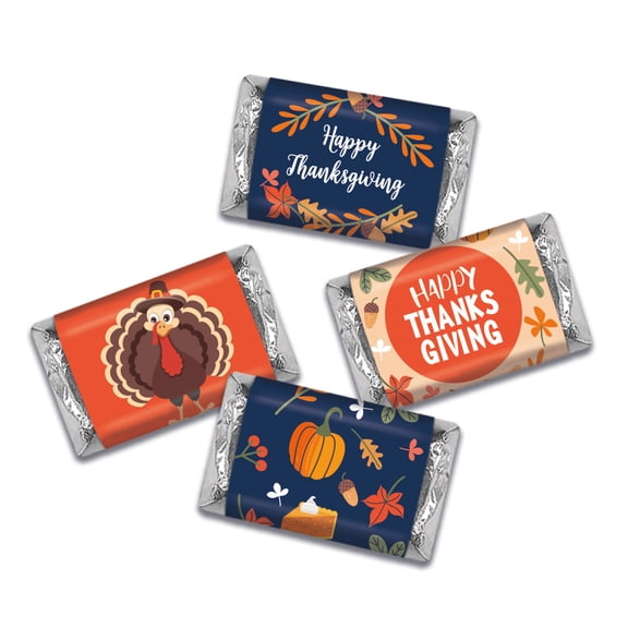 34 Pcs Thanksgiving Candy Party Favors Hershey's Miniatures Chocolate By Just Candy - Fall Turkey
