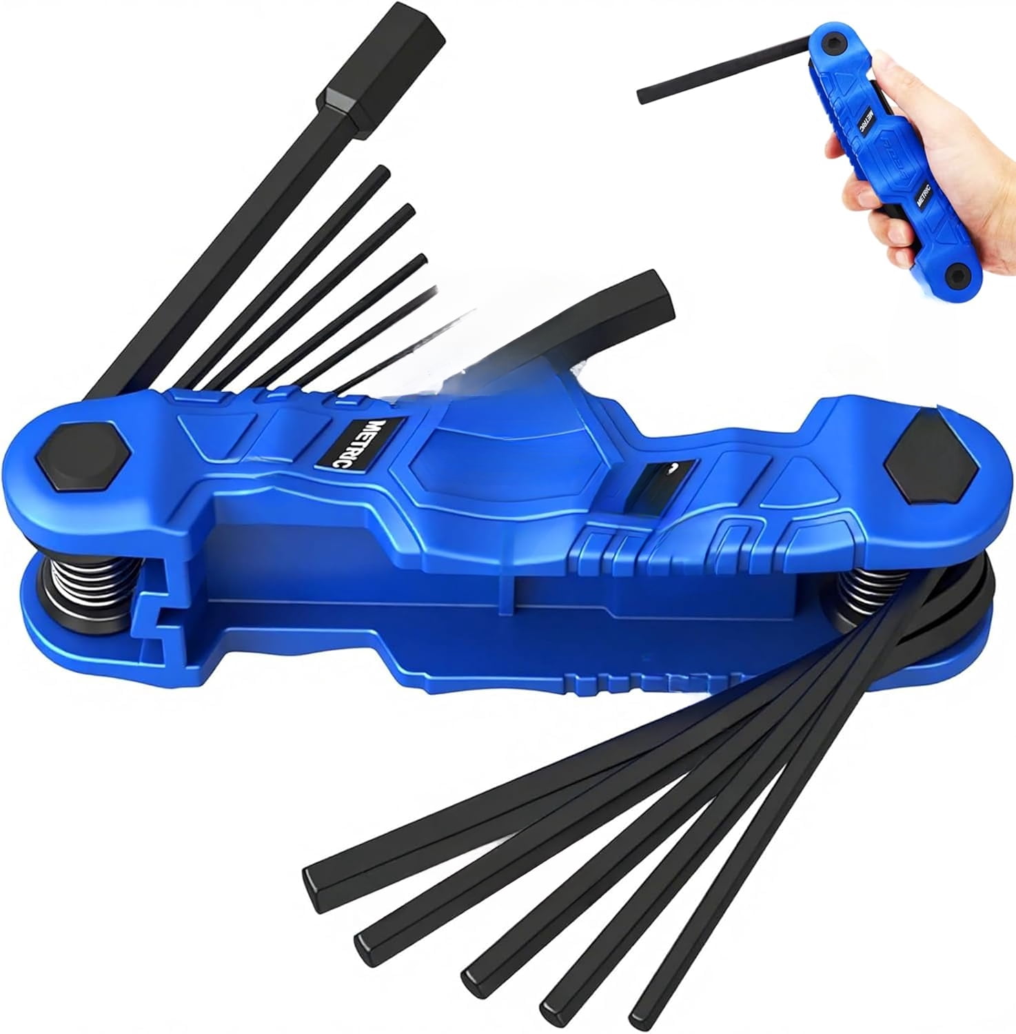 41-Piece Hex Key Allen Wrench Set, L Shape Hex and Torx Key Wrenches with Torque Handle | SAE(0.028"-3/8") | Metric(0.7mm-10mm) | Torx(T9-T50) in 3-Layer Storage Case, Heat Treated Cr-V Steel