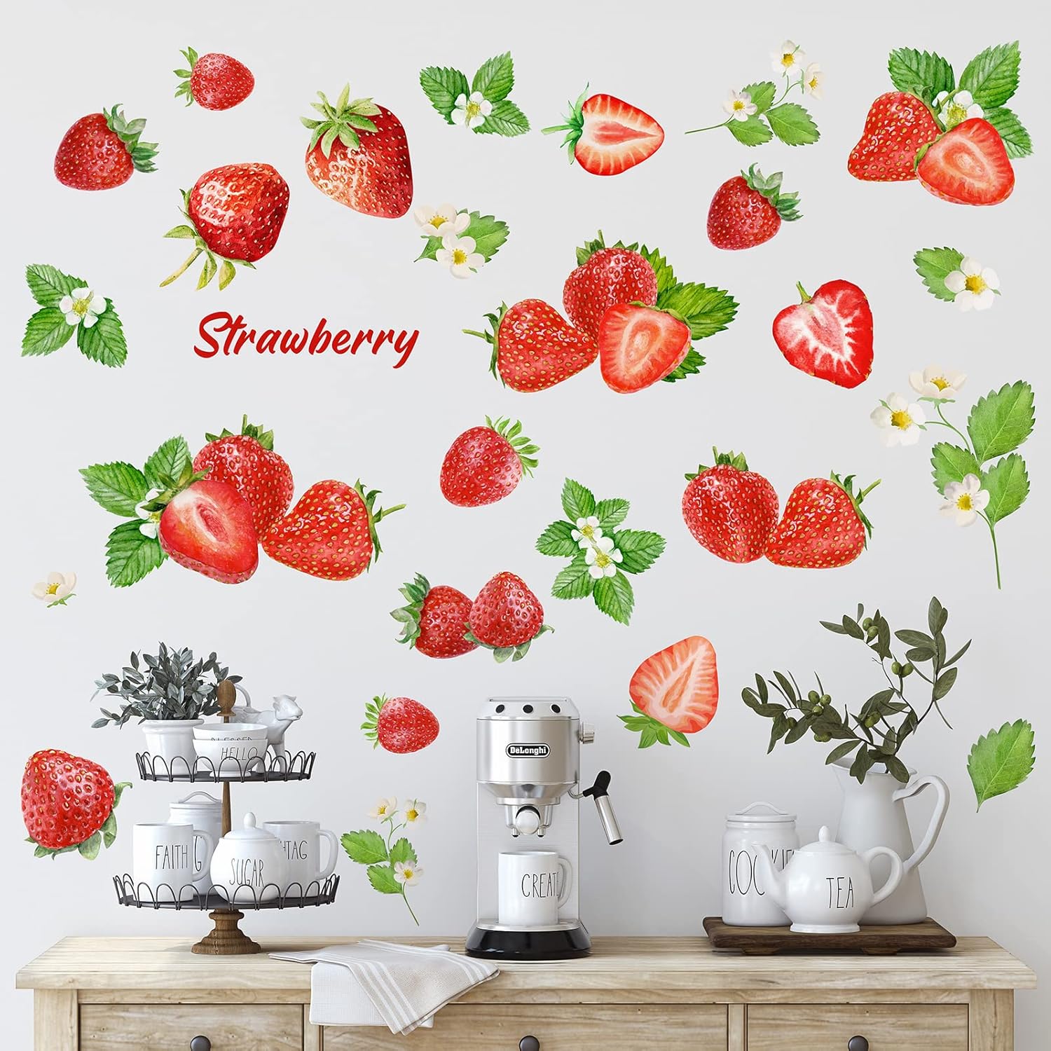 41 Pieces Lemon Wall Stickers Apple Cherry Strawberry Fruit Stickers ...