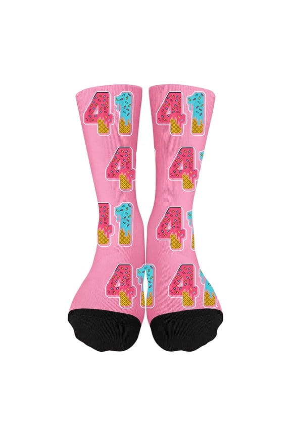 41 Print K`ids Socks for B`oys G`irls - Soft Breathable Crew Socks Suitable for Age 7-12 Daily Wear