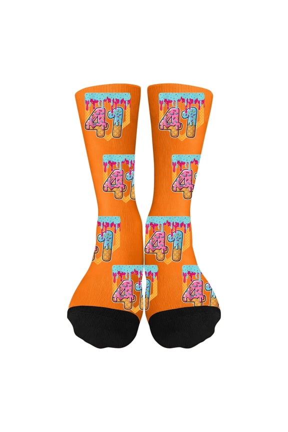 41 Print K`ids Socks for B`oys G`irls - Soft Breathable Crew Socks Suitable for Age 7-12 Daily Wear