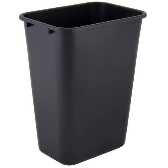 41 Qt. / 10 Gallon / 38 Liters Black Rectangular Wastebasket.Kitchen Waste Container Trash Can Recycle Bin