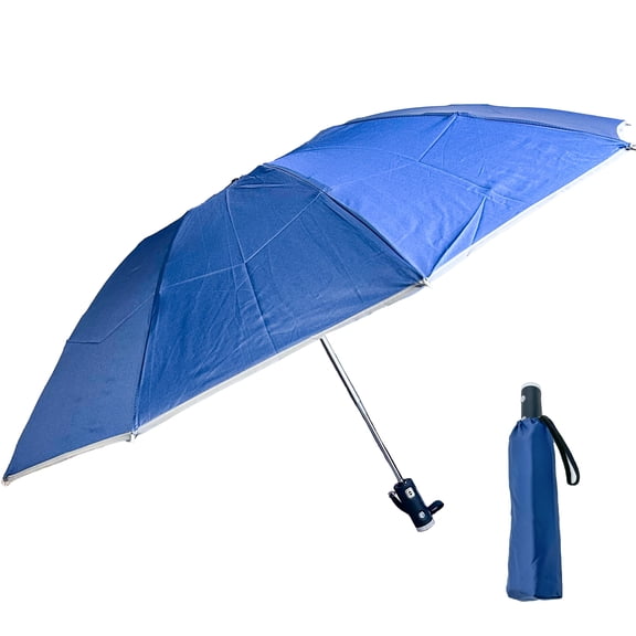 41" Reverse Folding Windproof Pocket Umbrella With LED Flashlight