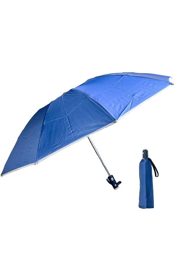 41" Reverse Folding Windproof Pocket Umbrella With LED Flashlight