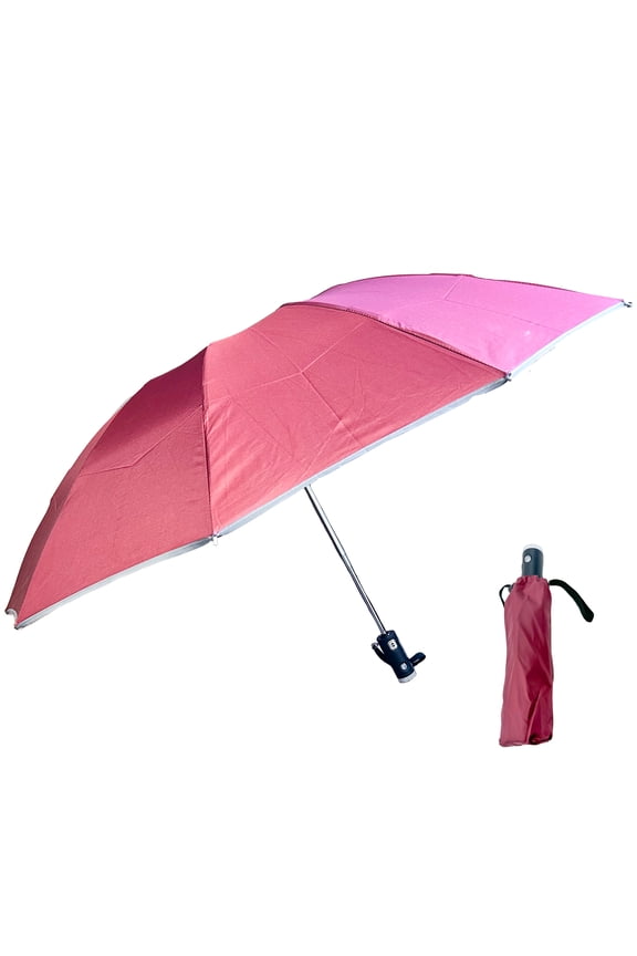 41" Reverse Folding Windproof Pocket Umbrella With LED Flashlight