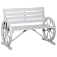 thumbnail image 1 of 41" Weather - Resistant Bench with Wagon Wheel Design / Rustic Outdoor Seating for Two, 1 of 2