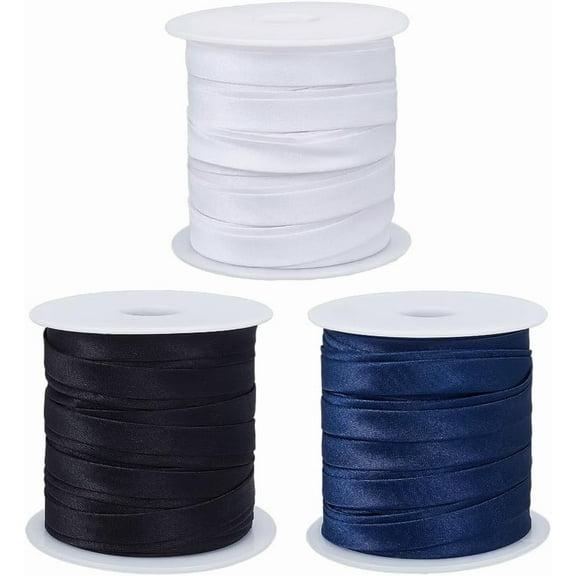 41 Yards 3 Colors Satin Bias Tape 3/8Inch Double Fold Satin Binding Bias Ribbon for Cheongsam Decoration Clothing Seaming Piping Mixed Color for diy