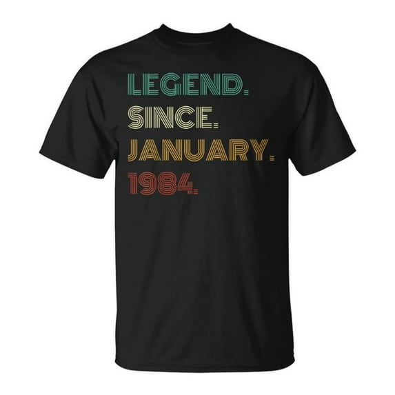 41 Years Old Legend Since January 1984 41st Birthday T-Shirt – Vintage Aged to Perfection Tee, Retro 1984 Classic Birthday Gift for Men and Women, Funny 41st Party Outfit