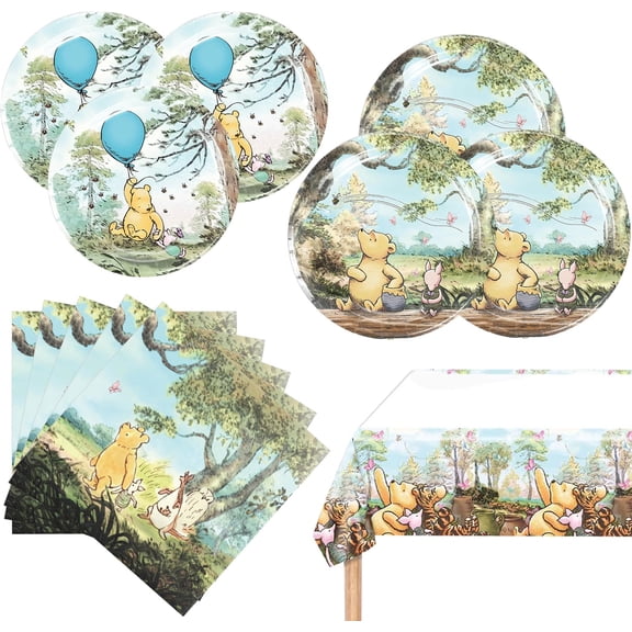 41 cute themed disposable tableware for birthday parties, including napkins, plates, tablecloths, baby gifts, and party decorations.