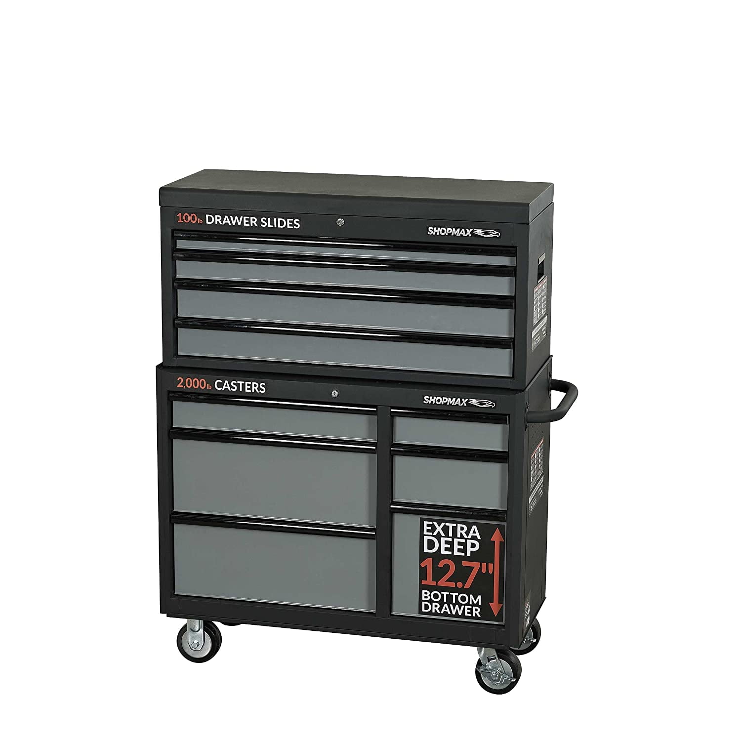 SHOPMAX New 10-Drawer Tool Chest and Rolling Cabinet Set