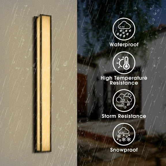 41 in. 30W Outdoor Linear Rectangle Integrated LED Wall Light with Resin Shade,3000K Warm Light Waterproof IP65 for Patio,Garage,House