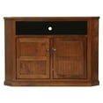 thumbnail image 1 of 41 in. Poplar Tall Corner TV Stand with 2 Bead Board Doors, Aquamarine, 1 of 1