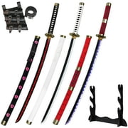 41 inches Roronoa Zoro Sword Set with Belt and Holder, Wado Ichimonji & Kitetsu & Shusui