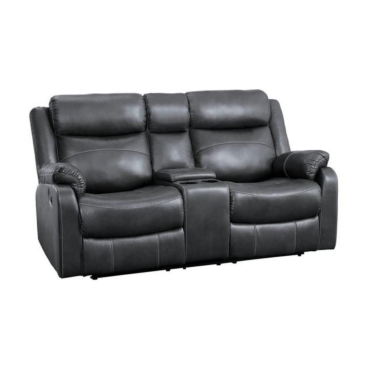 41 x 37 x 70 in. Yerba Double Lay Flat Reclining Love Seat with Center ...