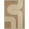 thumbnail image 1 of 41" x 57" Textured Abstract Framed Wall Art with Tan Ribbed Curve Shapes, by DecMode, 1 of 15