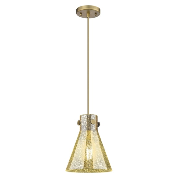 410-1PS-BB-G411-8ME Innovations Lighting Newton Cone - 1 Light Pendant In Industrial Style-9.88 Inches Tall and 8 Inches Wide-Brushed Brass