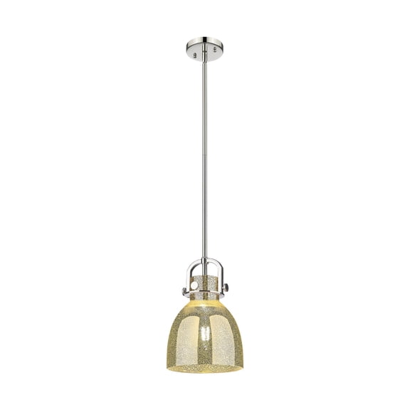 410-1SS-PN-G412-8ME Innovations Lighting Newton Bell - 1 Light Stem Hung Mini Pendant-11.75 Inch Tall and 8 Inch Wide-Polished Nickel Finish-Mercury
