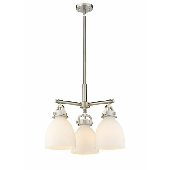 Innovations Lighting - Newton Bell - 3 Light Stem Hung Pendant In Industrial